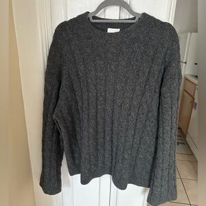 H&M grey cable knit sweater size S
